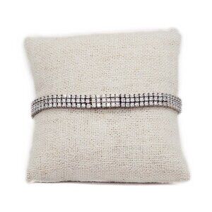 Hearts On Fire 6.93 ctw Natural Diamond Triple Strand Bracelet 18k White Gold